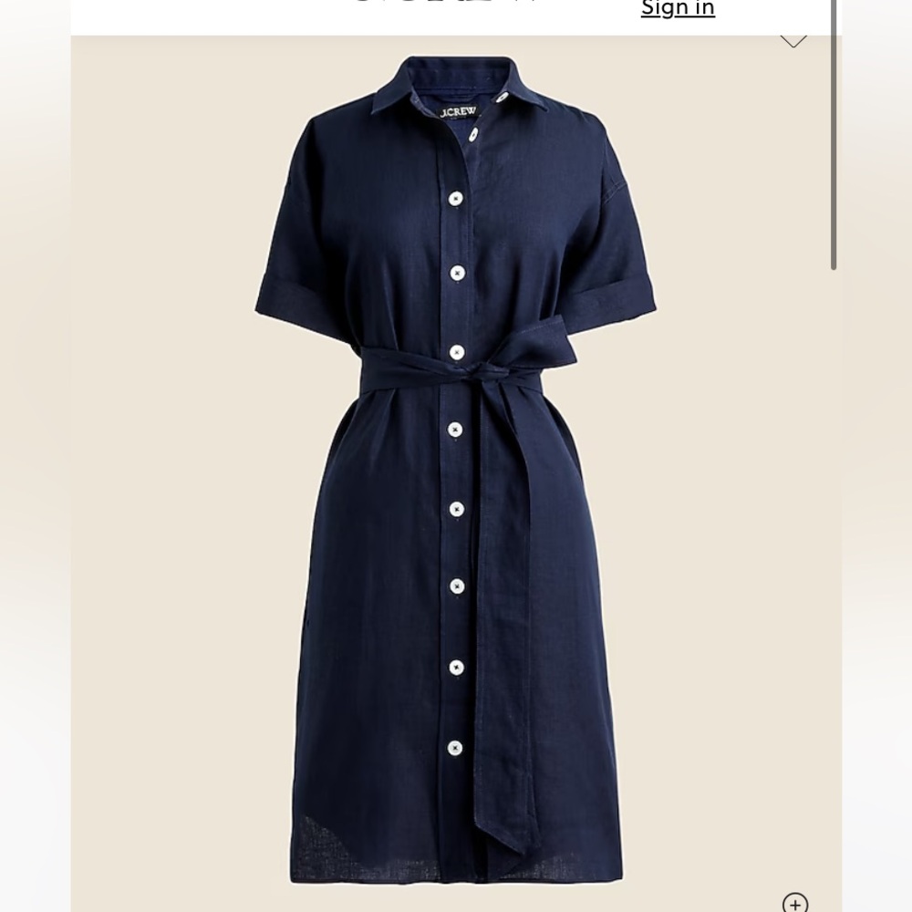 J.Crew capitaine linen shirt dress